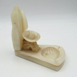 Vintage Ashtray Marble Onyx Alabaster Man Siesta Sombrero Cactus 4.5" Ash Tray
